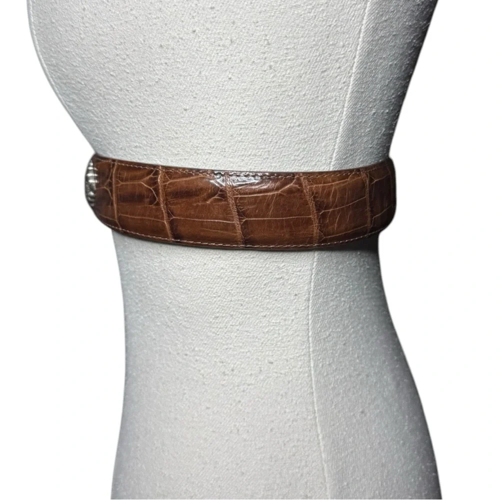 Brighton Brown Faux Alligator Vintage Belt